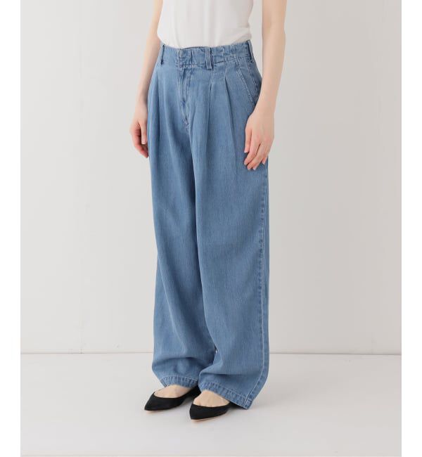 SLOBE IENA「《4サイズ展開/追加》LEDENIM TUCK TROUSERデニム」|デニム|