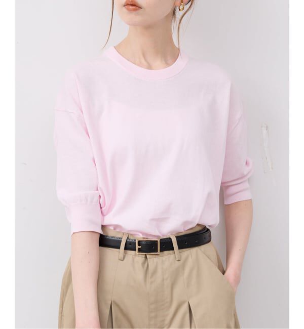 SLOBE IENA「《WEB限定/追加/シリーズあり》コットンキュプラハーフスリーブプルオーバー」|ニット・セーター|