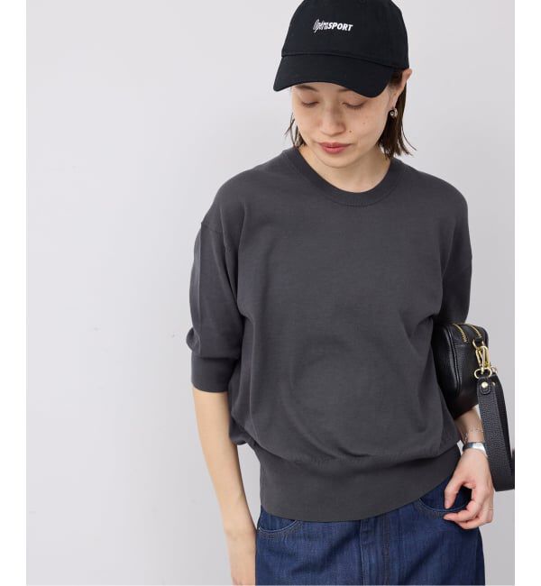 SLOBE IENA「《WEB限定/追加/シリーズあり》コットンキュプラハーフスリーブプルオーバー」|ニット・セーター|