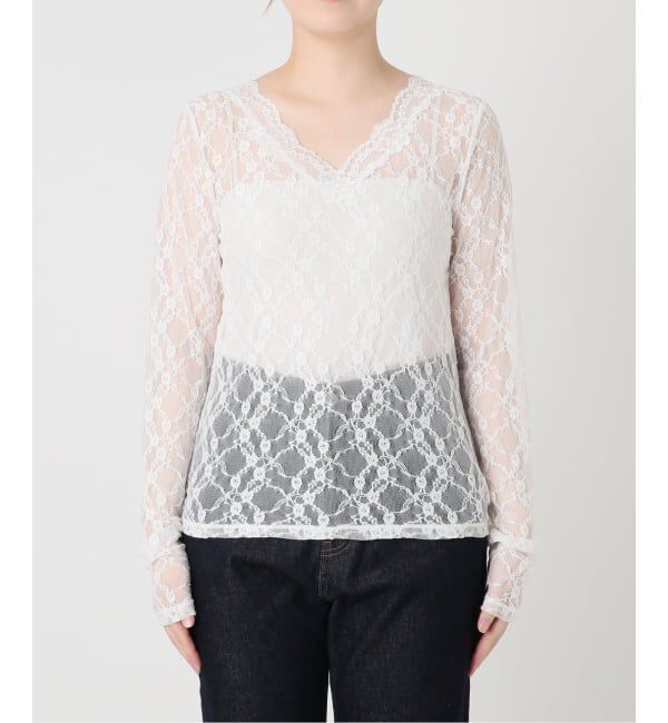 SLOBE IENA「《予約》Vネックレーストップス」|Tシャツ・カットソー|