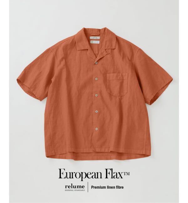 JOURNAL STANDARD relume「European Flax / ヨーロピアンフラックス ガーメントダイ リネン 半袖シャツ」|シャツ・ブラウス|オールドブラウン