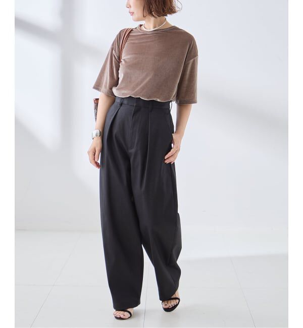 journal standard L'essage「《追加/接触冷感》クールタッチベロアTシャツ」|Tシャツ・カットソー|