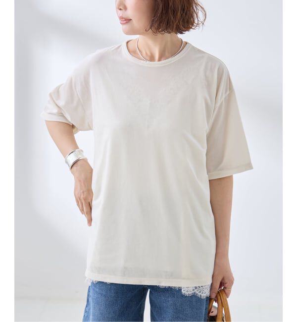 journal standard L'essage「《追加/接触冷感》クールタッチベロアTシャツ」|Tシャツ・カットソー|