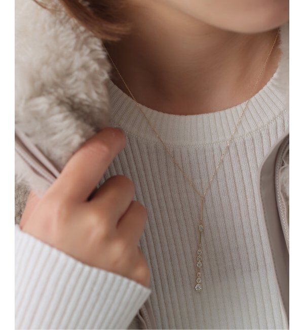 Lilas by Spick&Span「ホワイトトパーズ7ピースラインネックレス K10」|ネックレス|