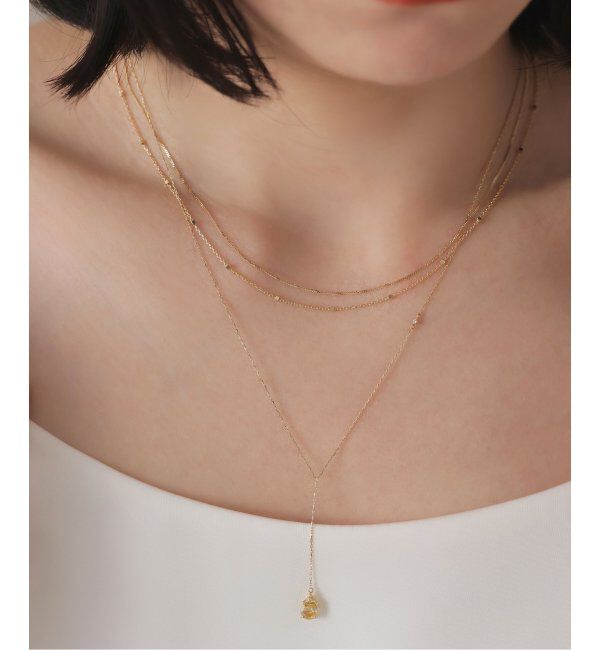 Lilas by Spick&Span「ティアドロップルチルYネックレス K10」|ネックレス|