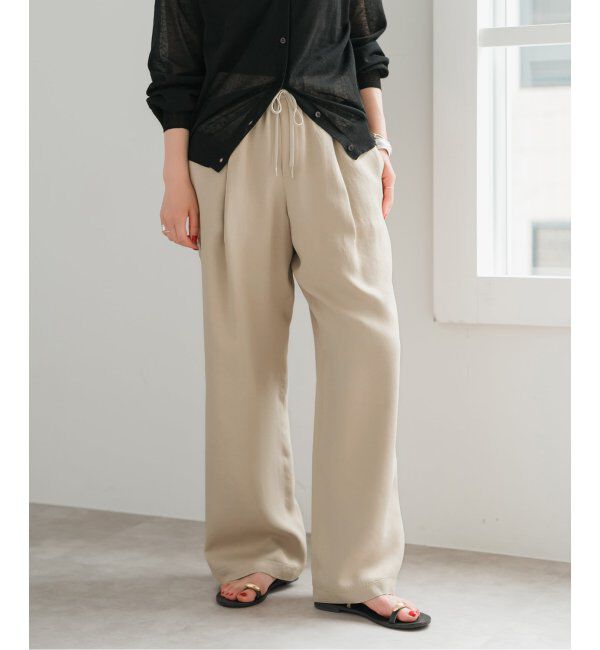 Spick and Span「ワッシャーサテンイージーパンツ」|その他|ベージュ