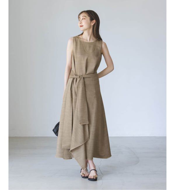 NOBLE「《WEB・有楽町店限定追加》【洗える】フリンジヘムレイヤードワンピース」|ワンピース|