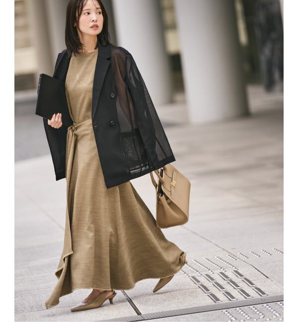 NOBLE「《WEB・有楽町店限定追加》【洗える】フリンジヘムレイヤードワンピース」|ワンピース|