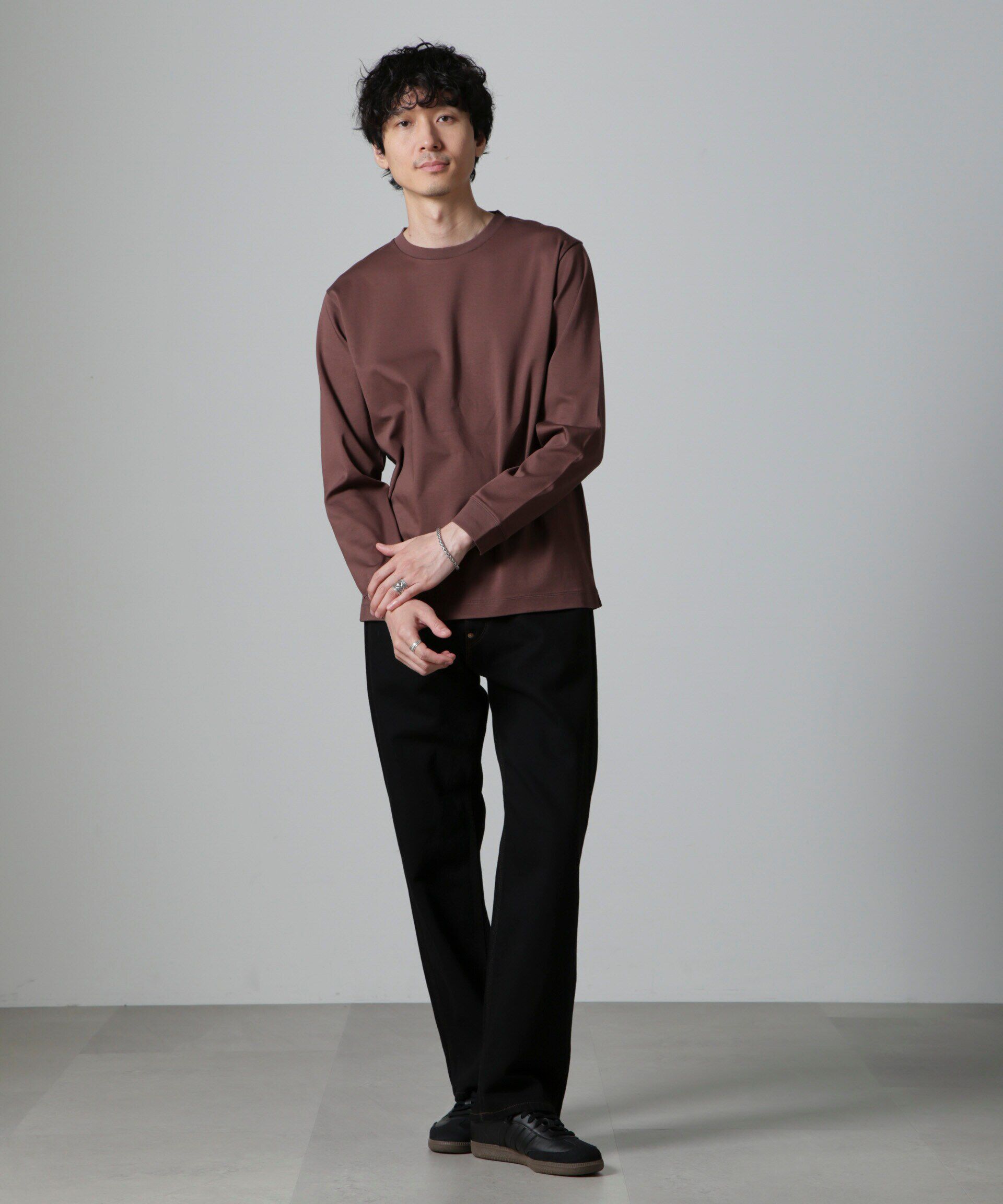 NANO universe「アンチスメルクルーネックTシャツ 長袖」|Tシャツ・カットソー|