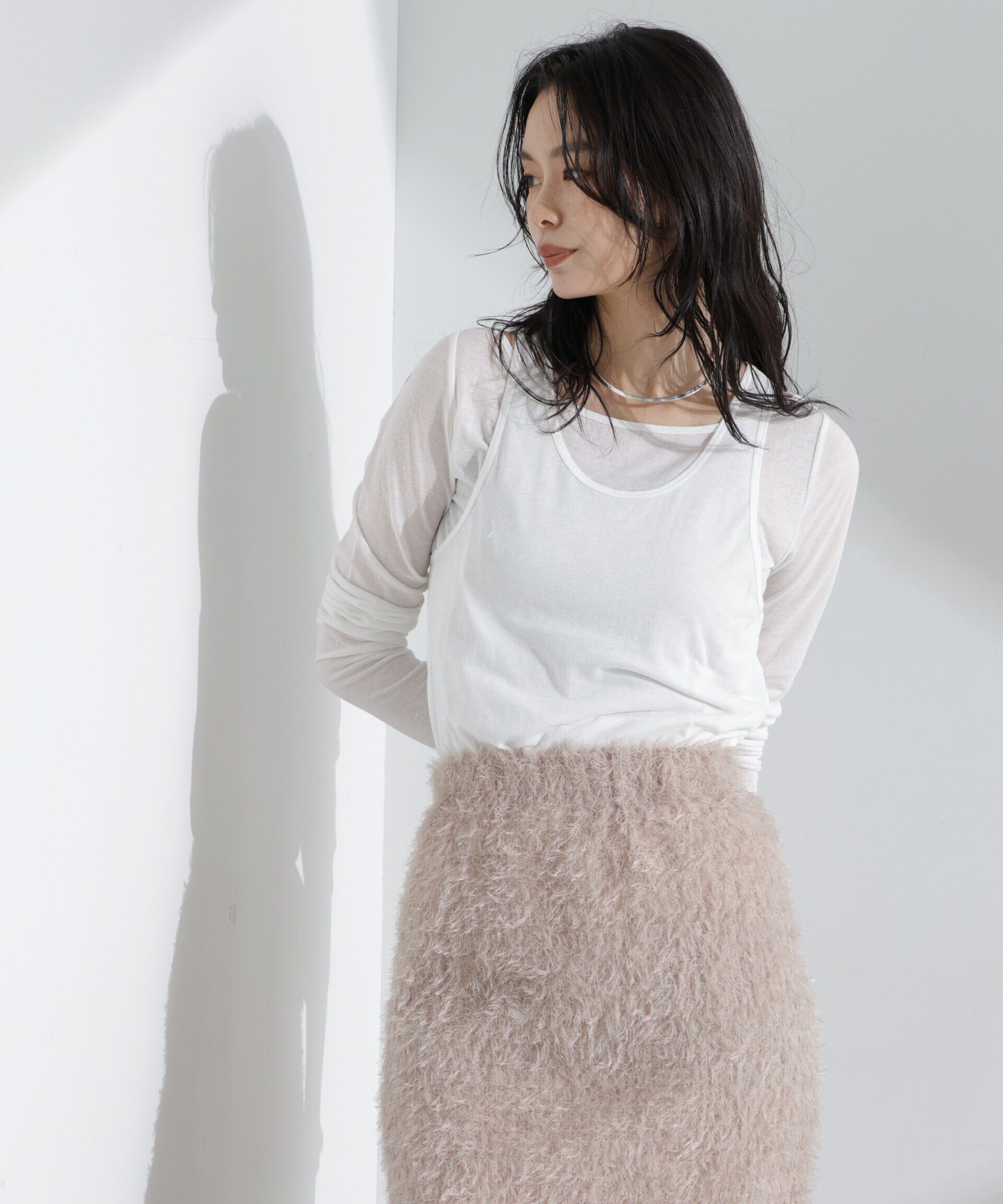 NANO universe「シアータンクトップ＋ロンTレイヤードセット」|Tシャツ・カットソー|