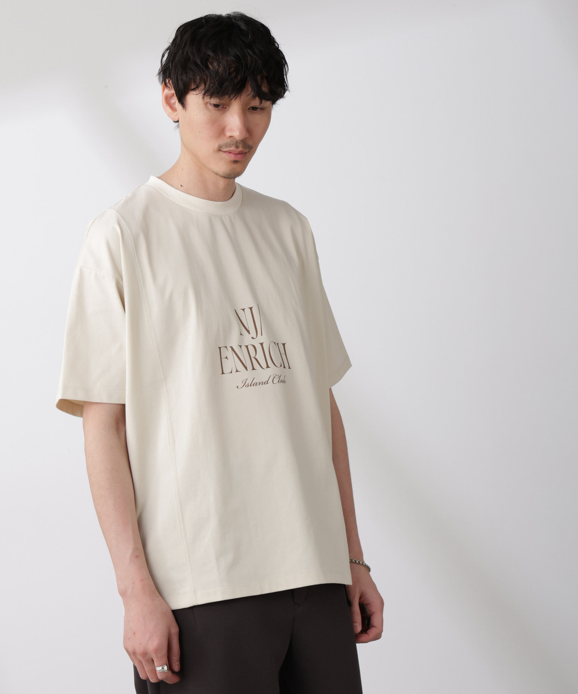 NANO universe「「NJ/CLUB」 ENRICHプリント切り替え Tシャツ」|Tシャツ・カットソー|エクリュ4