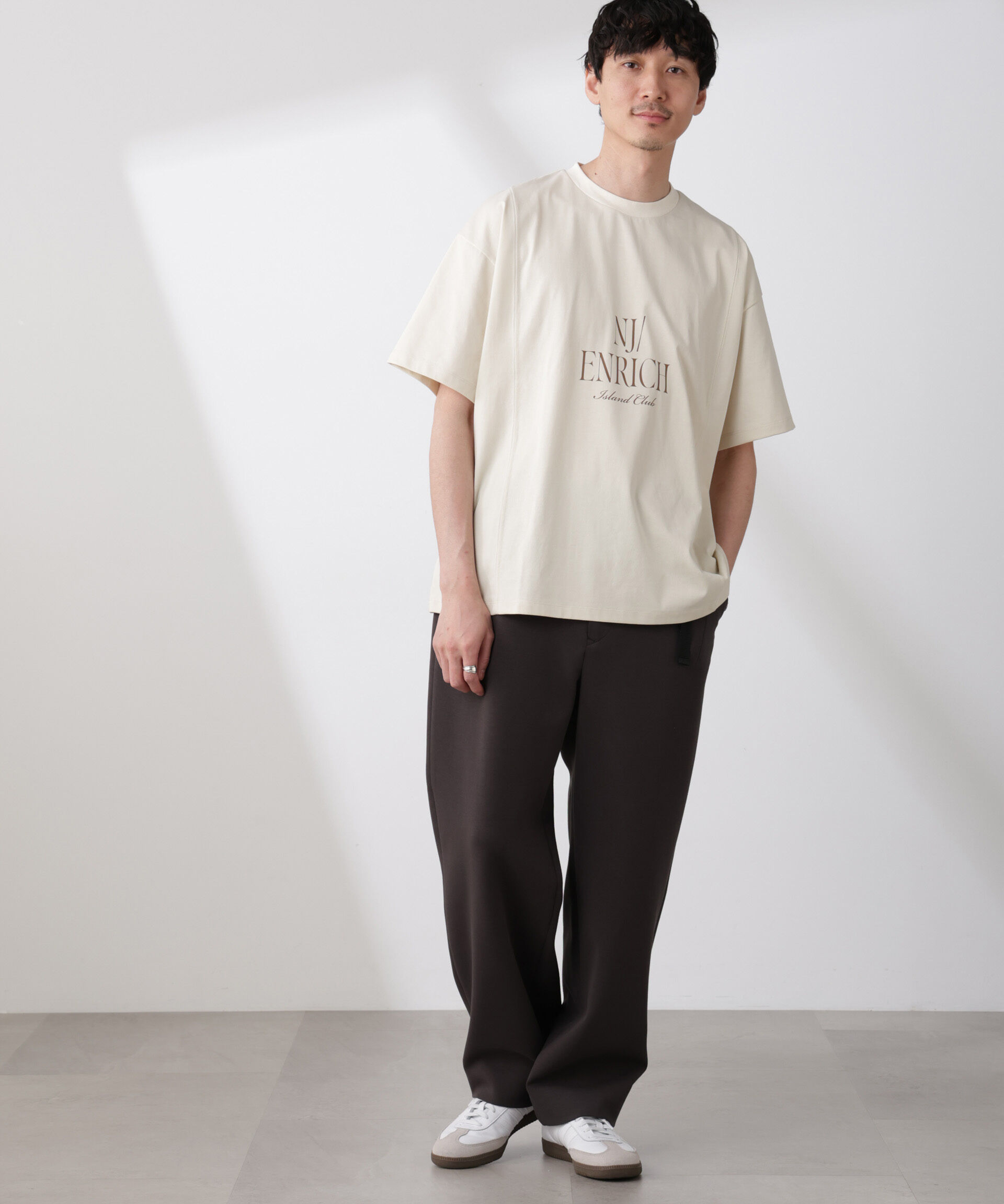 NANO universe「「NJ/CLUB」 ENRICHプリント切り替え Tシャツ」|Tシャツ・カットソー|