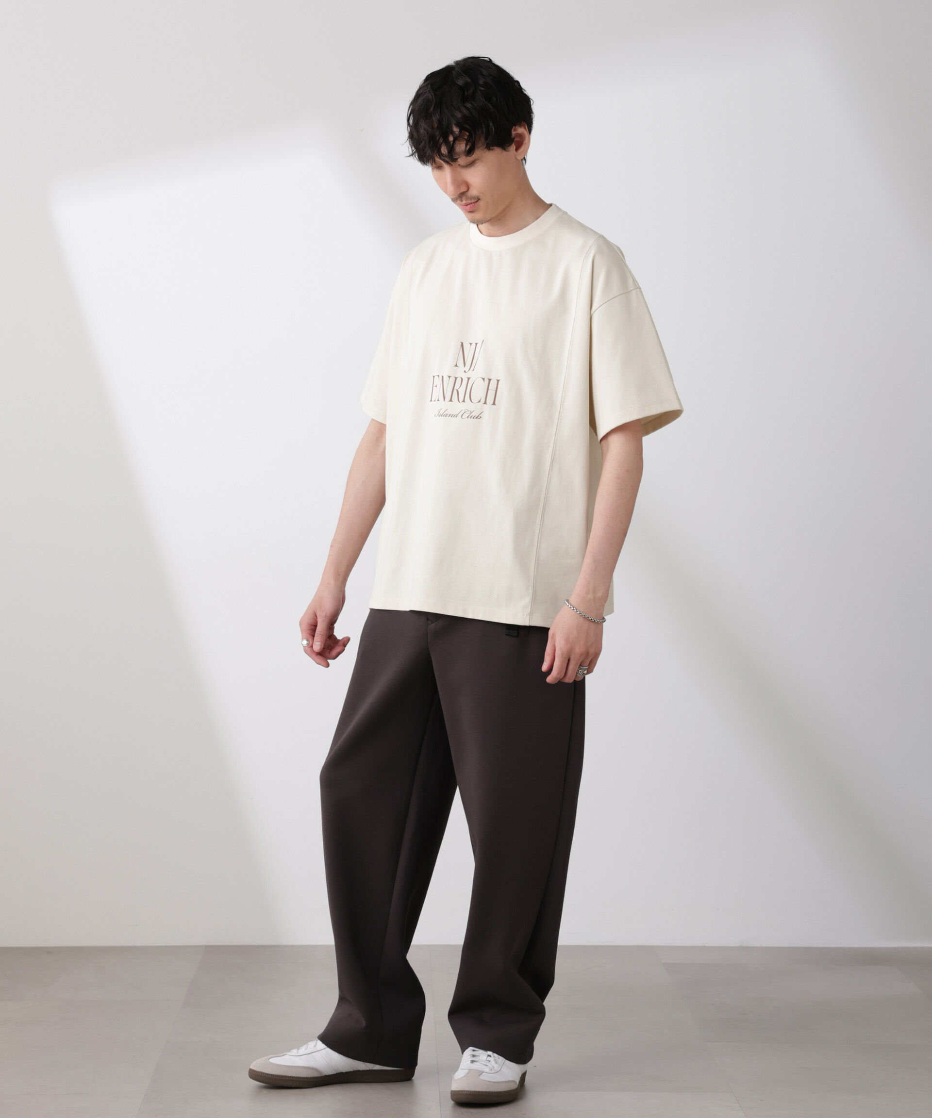 NANO universe「「NJ/CLUB」 ENRICHプリント切り替え Tシャツ」|Tシャツ・カットソー|