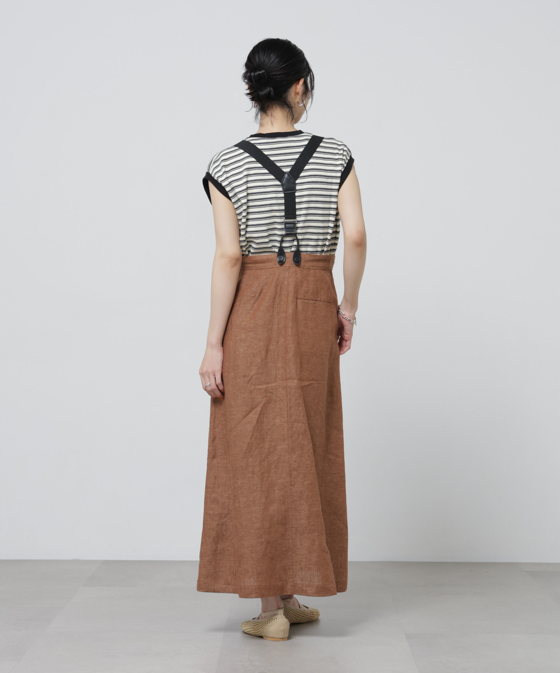 NANO universe「European Flax サスペンダー付きスカート(セットアップ可)」|スカート|