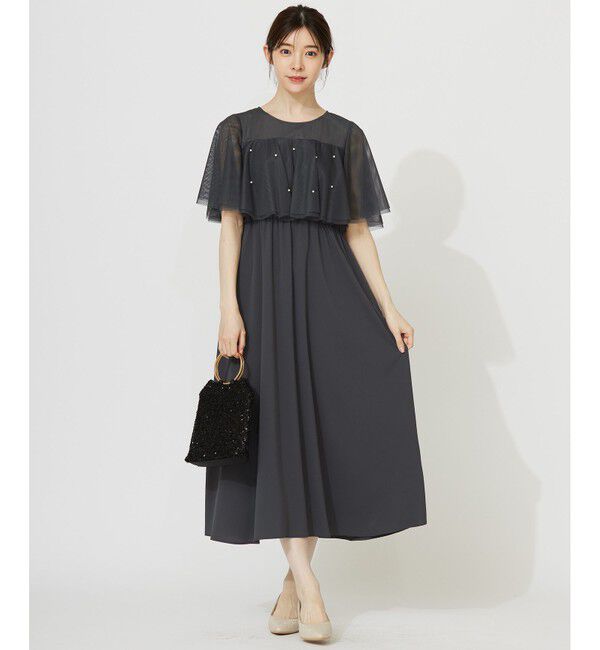 ANY SIS「【Lily Calin】ラッフルチュールフェイクパール ドレス」|ドレス|