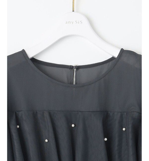ANY SIS「【Lily Calin】ラッフルチュールフェイクパール ドレス」|ドレス|