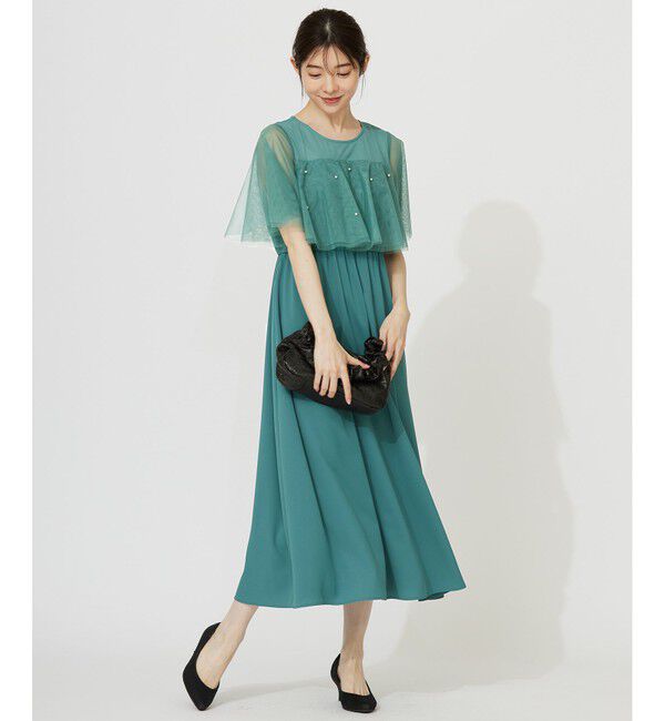 ANY SIS「【Lily Calin】ラッフルチュールフェイクパール ドレス」|ドレス|