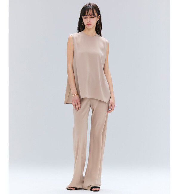 BEIGE,「【洗える】FLEUR / バックシアーノーカラーブラウス」|シャツ・ブラウス|
