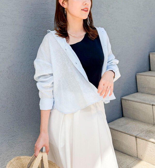 NOLLEY'S「MY STANDARD マルチWAYリネンショートシャツ」|シャツ・ブラウス|サックス