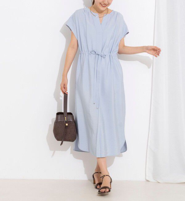 NOLLEY'S「ウォッシャブル前タックワンピース」|ワンピース|サックス