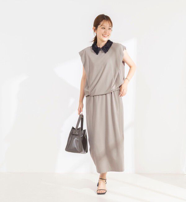 NOLLEY'S「《セットアップ対応/接触冷感》【BECシリーズ】ウォッシャブルハイスペックジャージギャザータイトスカート」|タイト|
