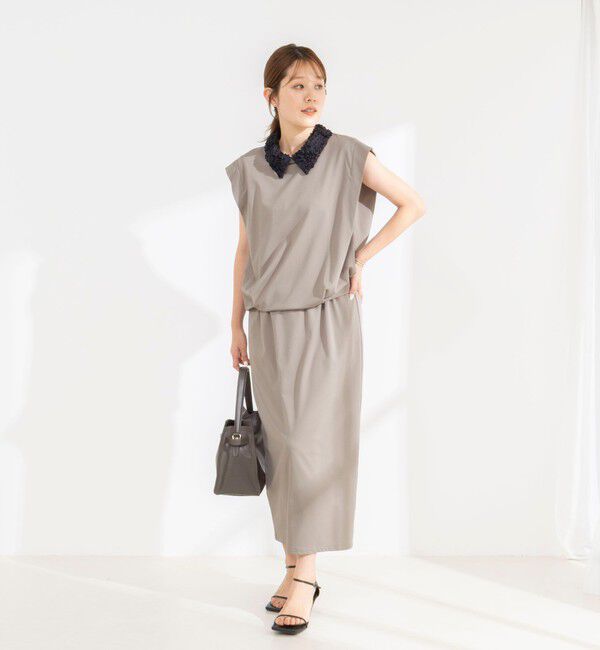 NOLLEY'S「《セットアップ対応/接触冷感》【BECシリーズ】ウォッシャブルハイスペックジャージギャザータイトスカート」|タイト|