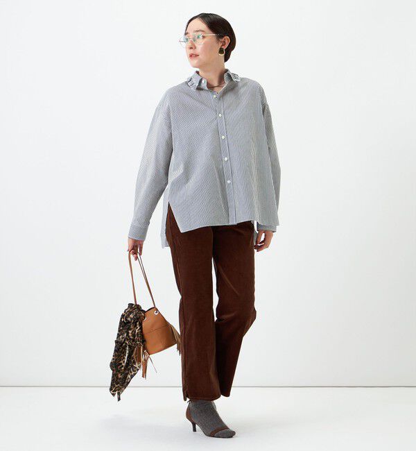Rie Miller「ウォッシャブルフリルカラーセンターベント」|シャツ・ブラウス|