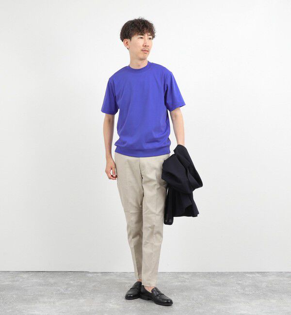 NOLLEY'S goodman「《ビジカジ対応》超長綿ハイゲージポンチ クルーネックドレスTシャツ」|Tシャツ・カットソー|