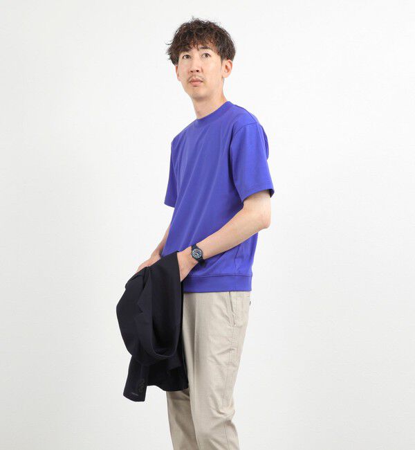 NOLLEY'S goodman「《ビジカジ対応》超長綿ハイゲージポンチ クルーネックドレスTシャツ」|Tシャツ・カットソー|
