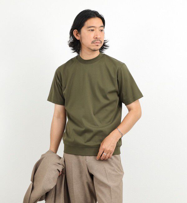 NOLLEY'S goodman「《ビジカジ対応》超長綿ハイゲージポンチ クルーネックドレスTシャツ」|Tシャツ・カットソー|