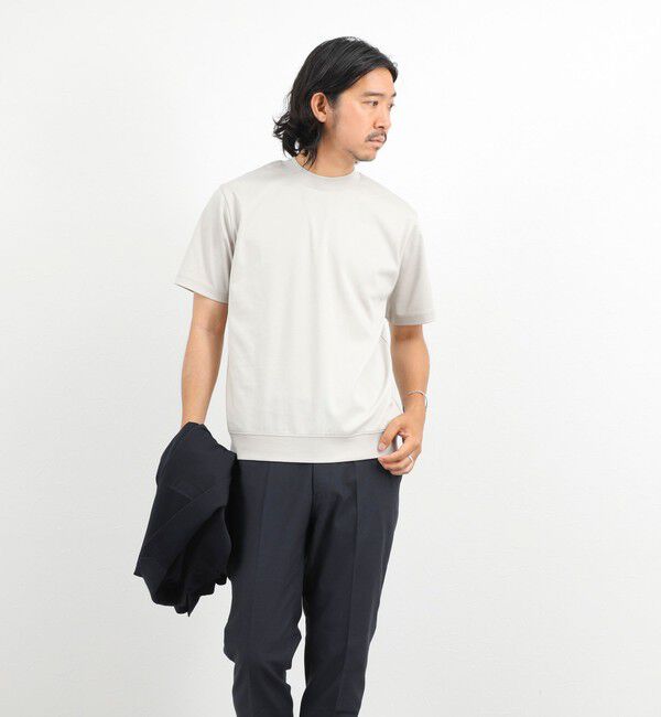 NOLLEY'S goodman「《ビジカジ対応》超長綿ハイゲージポンチ クルーネックドレスTシャツ」|Tシャツ・カットソー|