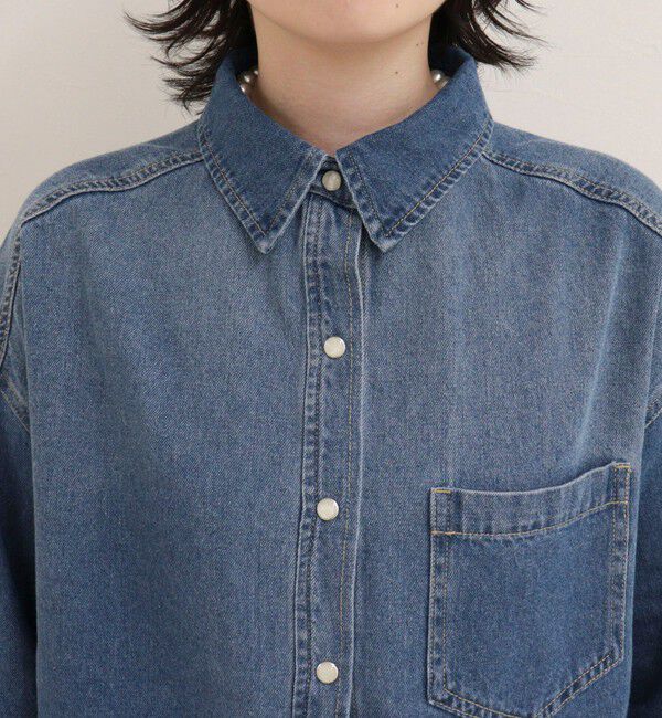 fredy emue「裾ドロストデニム/ホース柄シャツ」|シャツ・ブラウス|