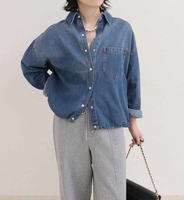 fredy emue「裾ドロストデニム/ホース柄シャツ」|シャツ・ブラウス|