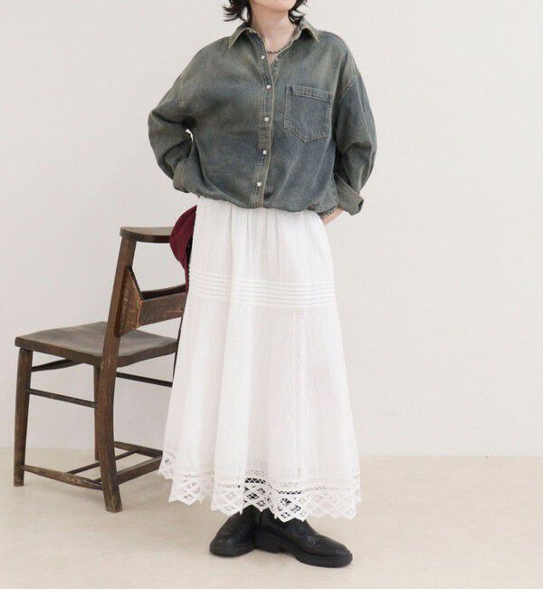 fredy emue「裾ドロストデニム/ホース柄シャツ」|シャツ・ブラウス|