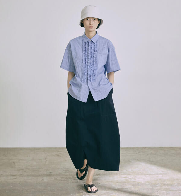  「nicholson & nicholson | ストライプ フリルシャツ WOMEN」|シャツ・ブラウス|
