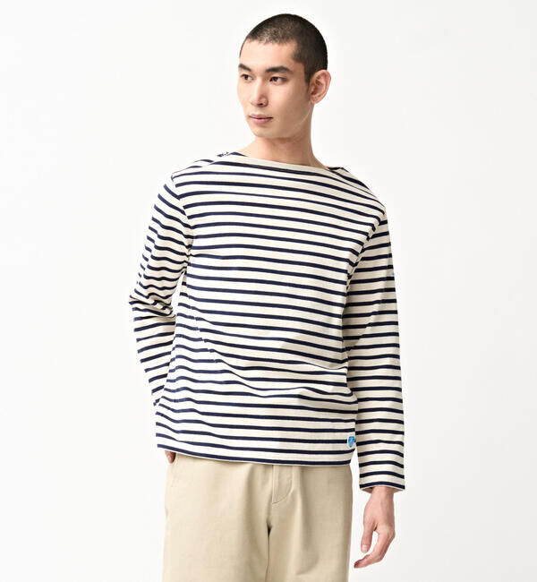 ORCIVAL「ORCIVAL | コットンロード ボートネック フレンチバスクTシャツ MEN」|Tシャツ・カットソー|ECRU系1
