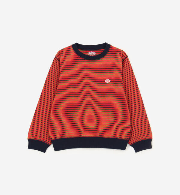 DANTON「DANTON | キッズ ボーダー 長袖スウェットTシャツ」|スウェット・ジャージ|RED系1