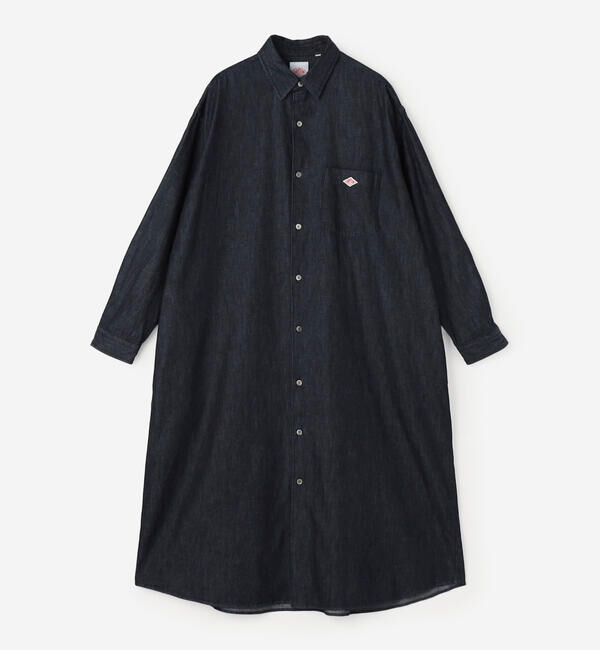 DANTON「DANTON | デニムダンガリー レギュラーカラーシャツワンピース WOMEN」|ワンピース|INDIGO