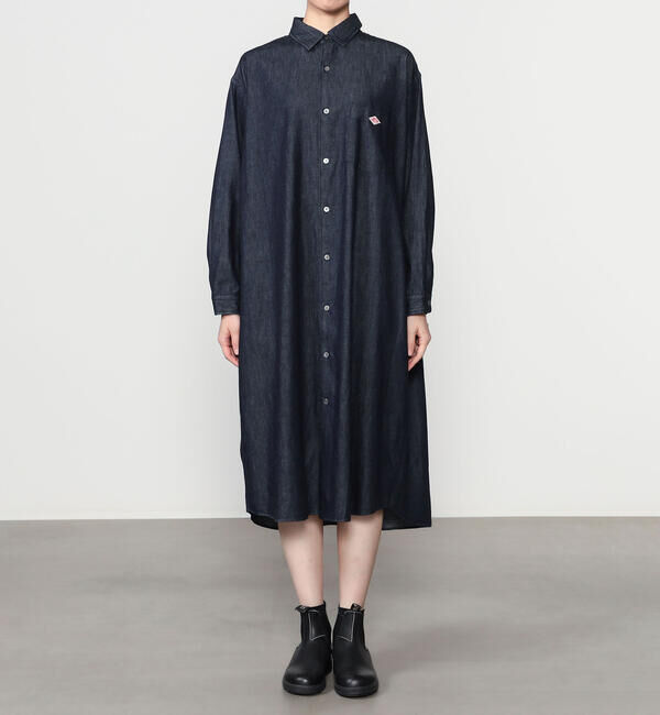 DANTON「DANTON | デニムダンガリー レギュラーカラーシャツワンピース WOMEN」|ワンピース|