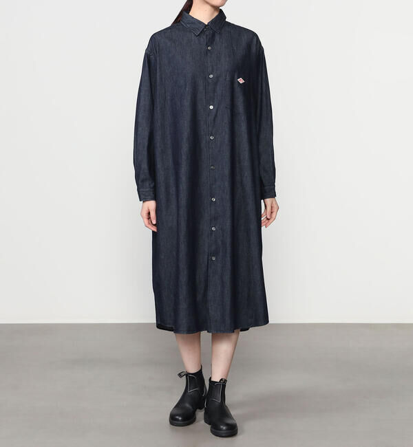 DANTON「DANTON | デニムダンガリー レギュラーカラーシャツワンピース WOMEN」|ワンピース|