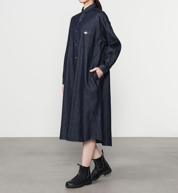 DANTON「DANTON | デニムダンガリー レギュラーカラーシャツワンピース WOMEN」|ワンピース|