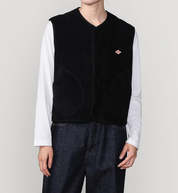 DANTON「DANTON | フリース カラーレスベスト WOMEN」|その他|BLACK