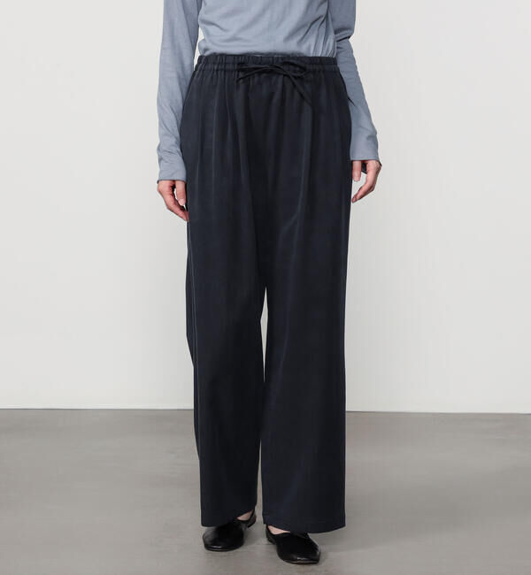 Morris & Sons「MORRIS & SONS | ワイドイージーパンツ WOMEN」|チノ|BLACK