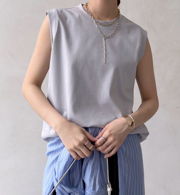  「裾切替ノーリスリーブプルオーバー」|Tシャツ・カットソー|