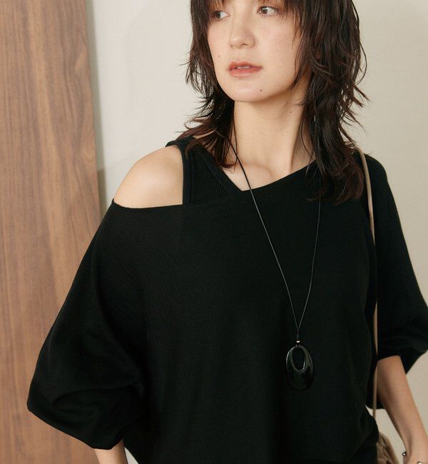  「【A・MONN】【セット着用可】cropped KNIT」|ニット・セーター|