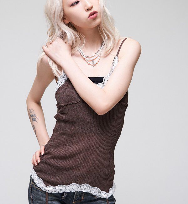  「【26AW LOOK掲載品番】シアーリブガーターキャミ」|ニット・セーター|