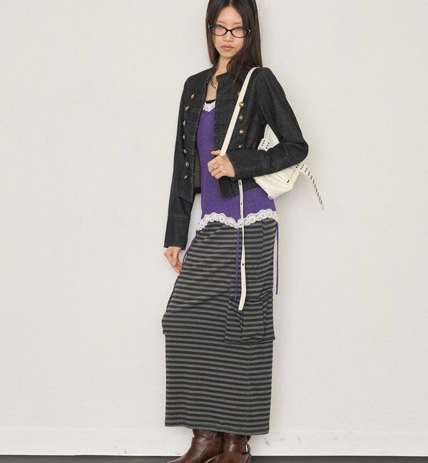  「【26AW LOOK掲載品番】シアーリブガーターキャミ」|ニット・セーター|