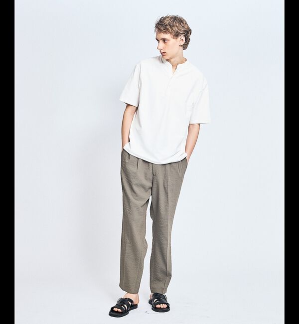 ABAHOUSE「【接触冷感】Vネック スキッパーTシャツ/ヘンリーネック/COVEROSS(R)」|Tシャツ・カットソー|