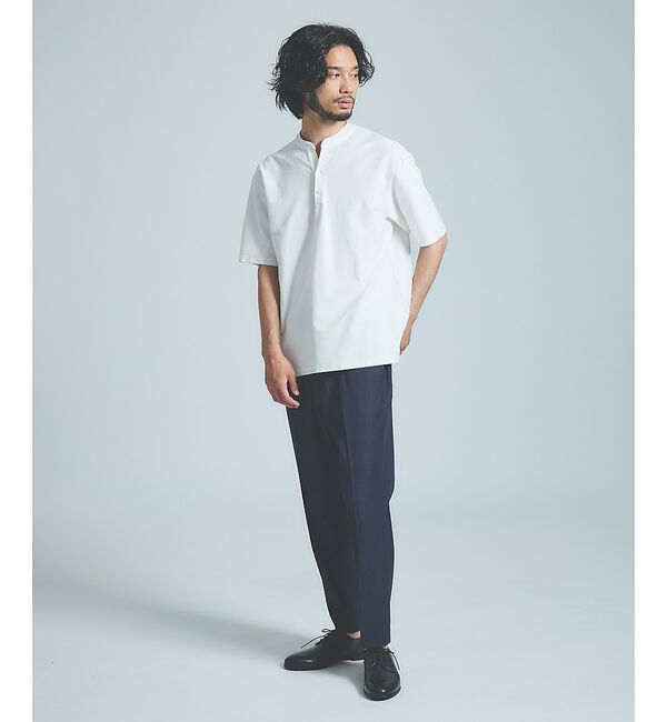 ABAHOUSE「【接触冷感】Vネック スキッパーTシャツ/ヘンリーネック/COVEROSS(R)」|Tシャツ・カットソー|