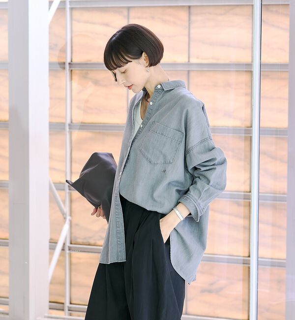 Rouge vif「【定番人気 / 2026AW】デニムオーバーサイズシャツ」|シャツ・ブラウス|